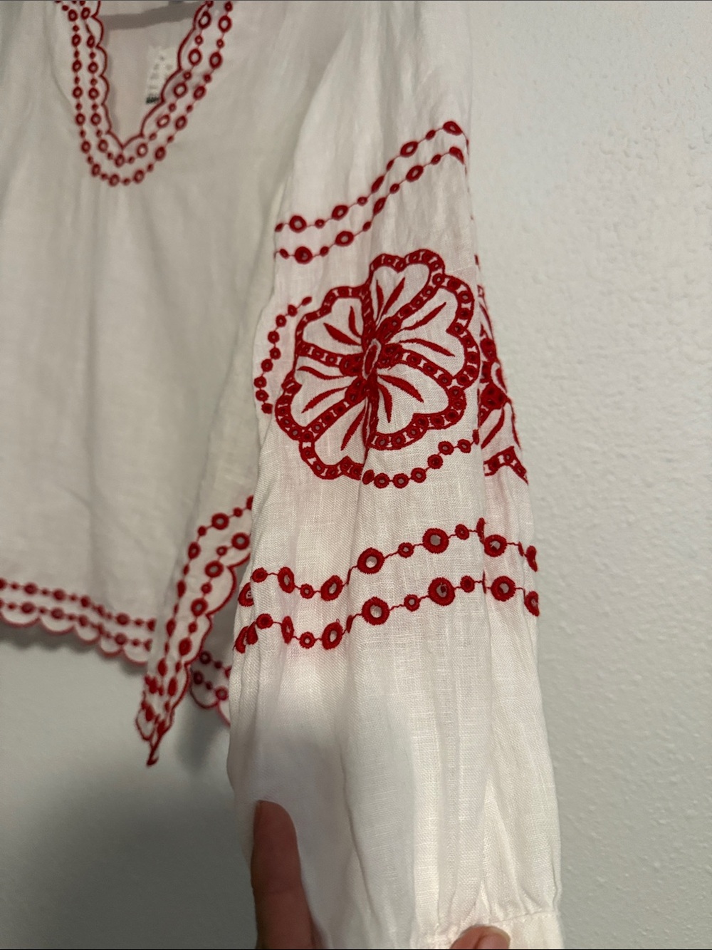 J.Crew Bungalow Embroidered Top In Linen - Picture 3 of 8
